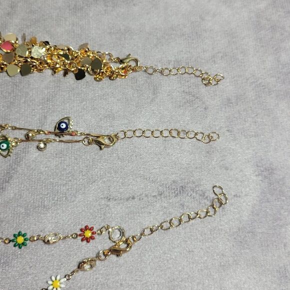 Austrian Crystal Charm Anklet set of 3 - Picture 12 of 16